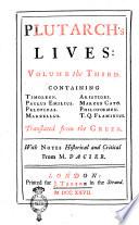 Plutarch's live in eight volumes. Translated from the greek. With notes historical and critical from m. Dacier