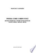 Poesia come corpo-voce