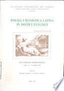 Poesia umanistica latina in distici elegiaci
