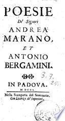Poesie de' signori Andrea Marano et Antonio Bergamini