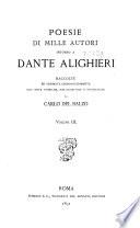 Poesie di mille autori intorno a Dante Alighieri