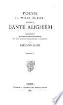 Poesie di mille autori intorno a Dante Alighieri