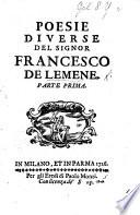 Poesie diverse del Signor Francesco de Lemene