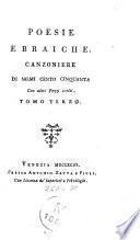 Poesie ebraiche ...: Canzoniere di Salmi cento cinquanta con altri pezzi scelti
