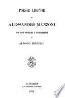 Poesie liriche di Alessandro Manzoni