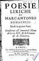 Poesie liriche, ... divise in quattro parti, etc