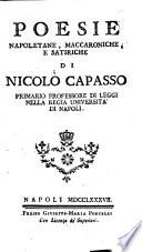 Poesie Napoletane, Maccaroniche, e satiriche di Nicolo Capasso