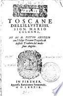 Poesie toscane dell'illustriss. sign. Mario Colonna, et di m. Pietro Angelio con l'Edipo tiranno tragedia di Sofocle tradotta dal medesimo Angelio