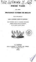 Poesie varie del signor Francesco Saverio De Rogati