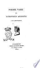Poesie varie di Lodovico Ariosto con annotazioni