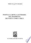 Poetica e critica letteraria nei frammenti dei poeti comici greci