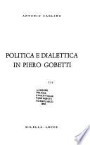 Politica e dialettica in Piero Gobetti