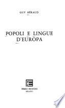 Popoli e lingue d'Europa