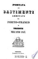 Portata de' bastimenti arrivati nel Porto-Franco di Trieste