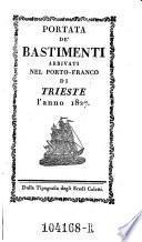 Portata de' bastimenti arrivati nel Porto-Franco di Trieste