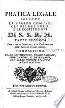 Practica Legale Secondo la Ragion Comune, 