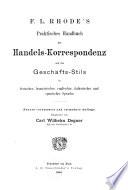 Praktisches Handbuch der Handels-Korrespondenz und des Geschäfts-Stils