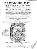Prediche del reuerendissimo monsignor F. Cornelio Musso, ... fatte in diuersi tempi, et in diuersi luoghi