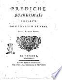 Prediche quaresimali dell' abate don Ignazio Venini