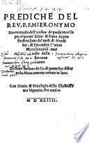 Prediche sopra alquanti salmi & sopra Aggeo Profeta fatte del mese di Nove[m]bre & Dicembre l'anno 1494, raccolte dalla sua viva voce da frate Stefano da Codi ponte