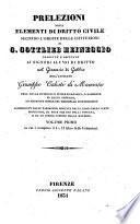 Prelezioni degli elementi di diritto civile secondo l'ordine delle istituzioni di Giovanni Gottlieb Heineccio