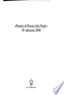 Premio di poesia Ada Negri 19a edizione 2000