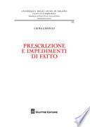 Prescrizione e impedimenti di fatto