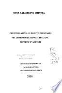 Prestito latino-elemento ereditario nel lessico della lingua italiana