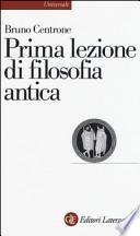 Prima lezione di filosofia antica