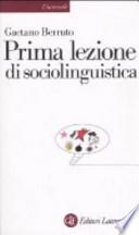 Prima lezione di sociolinguistica
