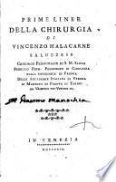 Prime linee della chirurgia di Vincenzo Malacarne