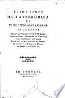 Prime linee della chirurgia di Vincenzo Malacarne saluzzese ..