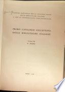 Primo catalogo collettivo delle biblioteche italiane