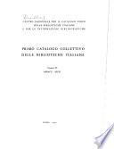 Primo catalogo collettivo delle biblioteche italiane