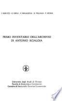Primo inventario dell'Archivio di Antonio Scialoja
