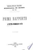 Primo rapporto a tutto febbraio 1873