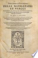 Primo volume, & terza editione delle Navigationi et viaggi ... Nel quale si contengono la descrittione dell'Africa, et del paese del prete Ianni, con varii viaggi, dalla città di Lisbona, & dal Mar Rosso insino a Calicut