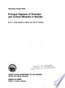 Principal Deposits of Strategic and Critical Minerals in Nevada
