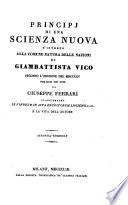 Principi di una scienza nuova d'intorno alla comune natura delle nazioni