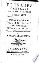 Principi generali delle belle lettere e bell'arti