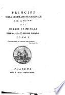 Principj della legislazione criminale e della riforma dei codici criminali