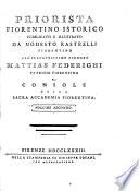 Priorista fiorentino istorico pubblicato e illustrato da Modesto Rastrelli fiorentino ... [Volume primo-quarto]