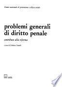 Problemi generali di diritto penale