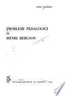 Problemi pedagogici in Henri Bergson