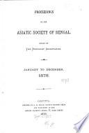 Proceedings of the Asiatic Society of Bengal