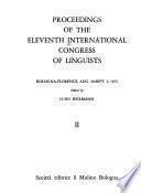 Proceedings of the Eleventh International Congress of Linguists