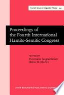 Proceedings of the Fourth International Hamito-Semitic Congress, Marburg, 20-22 September, 1983