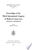 Proceedings of the ... International Congress of Medieval Canon Law