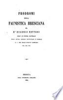 Prodromi della faunistica bresciana