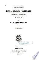 Prodromo della storia naturale generale e comparata d'Italia ...